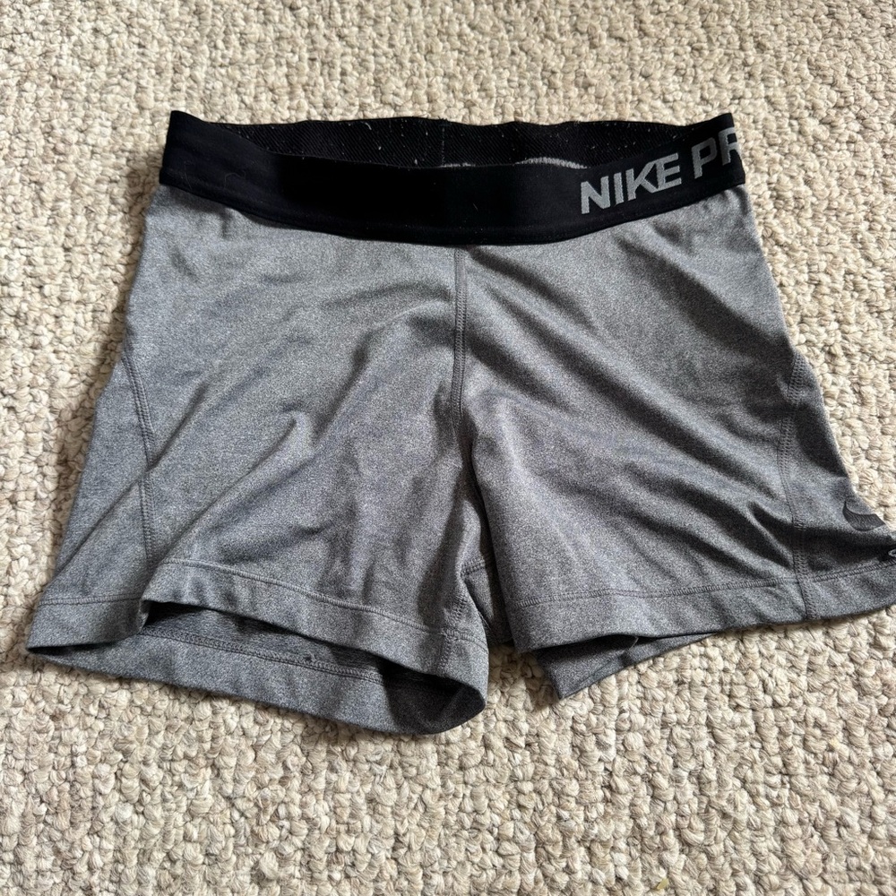Nike Gray and Black Athletic Shorts with Compression Fit